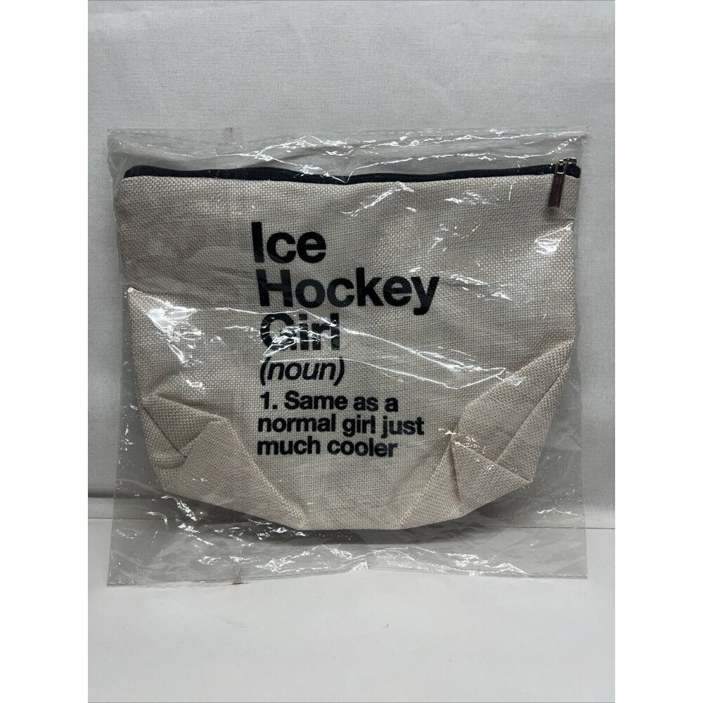 Ice Hockey Girl ‘Same As A Normal Girl Just Much Cooler’ Makeup Bag Cosmetic